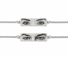 Kit de Pulseiras do Olhar Personalizada para Casal com Foto Folheada