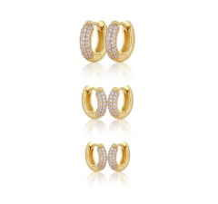 Trio de Argolas Cravejadas - comprar online