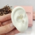 Piercing Daith Coração Liso com Zircônia Folheado à Ouro Esquerdo