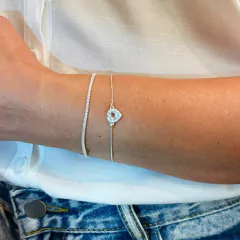 Kit de Pulseiras de Coração e Riviera de Prata 925