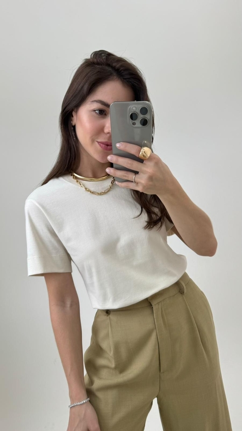 T Shirt Gola Baixa Natural
