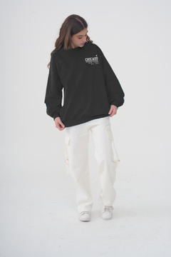 BUZO RUSTICO OVERSIZE UNISEX CHICAGO NEGRO - comprar online