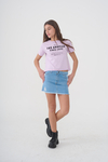 REMERA LOS ANGELES CON TACHITAS LILA