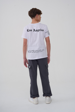 REMERA ESTAMPA DELANTERA Y ESPALDA BLANCO LOS ANGELES en internet