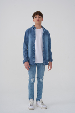 CAMISA CLASICA JEAN CON BOTONES SNAP - comprar online
