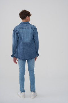 CAMISA CLASICA JEAN CON BOTONES SNAP - Gimos Tienda Mayorista