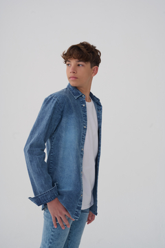 CAMISA CLASICA JEAN CON BOTONES SNAP - tienda online