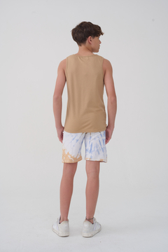 BERMUDA RUSTICO BATIK AZUL-CAMEL - Gimos Tienda Mayorista