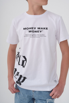 REMERA LUCAS ESTAMPA DELANTERA Y ESPALDA BLANCO - Gimos Tienda Mayorista