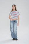 REMERA RAYADA VANESSA ESTAMPA CON RELIEVE