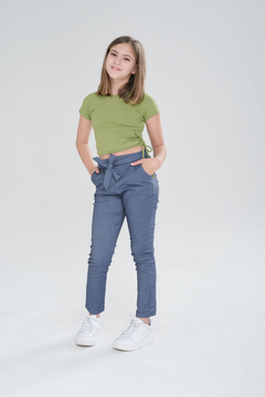 REMERA CON TIRAS PISTACHO - comprar online