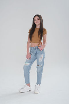 872- JEAN MOM FULL ROTURAS ARIANA - comprar online