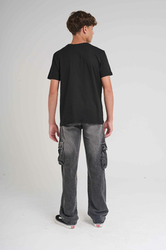 1146- JEAN CARGO UNISEX NEGRO - Gimos Tienda Mayorista