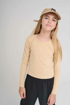 REMERA MANGA LARGA CUELLO REDONDO CAMEL - comprar online