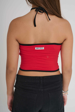 1152-TOP CRUZADO EN CUELLO ROJO - tienda online