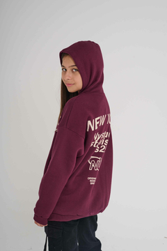 1157- BUZO FRISADO NEW YORK BORDO - tienda online