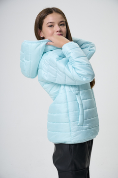 CAMPERA ABRIGADA FORRADA CON CORDERITO AQUA - comprar online