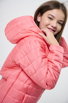 CAMPERA ABRIGADA FORRADA CON CORDERITO CORAL - comprar online
