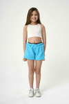 SHORT DOBLE ELASTICO TURQUESA