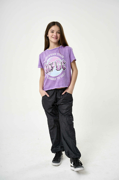 REMERA ACDC TEÑIDA LILA - comprar online