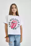 REMERA ROLLING CON TACHITAS BLANCO