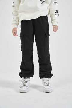 JOGGING CARGO UNISEX RUSTICO PESADO NEGRO - comprar online
