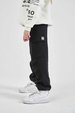 JOGGING CARGO UNISEX RUSTICO PESADO NEGRO en internet