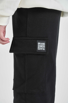 JOGGING CARGO UNISEX RUSTICO PESADO NEGRO - Gimos Tienda Mayorista