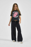 PANTALON ANCHO GABARDINA NEGRO