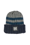 GORRO TEJIDO GRIS Y AZUL