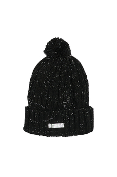 GORRO TEJIDO DE LANA NEGRO CON HILADO LUREX
