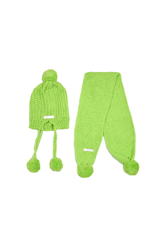 BUFANDA CON POMPON VERDE
