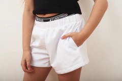 SHORT DOBLE ELASTICO BLANCO - comprar online