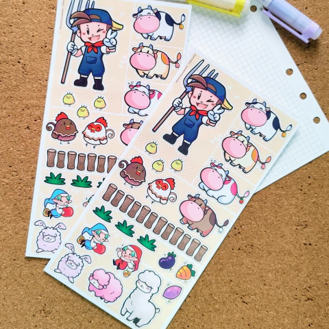 Cartela de adesivos - Harvest Moon