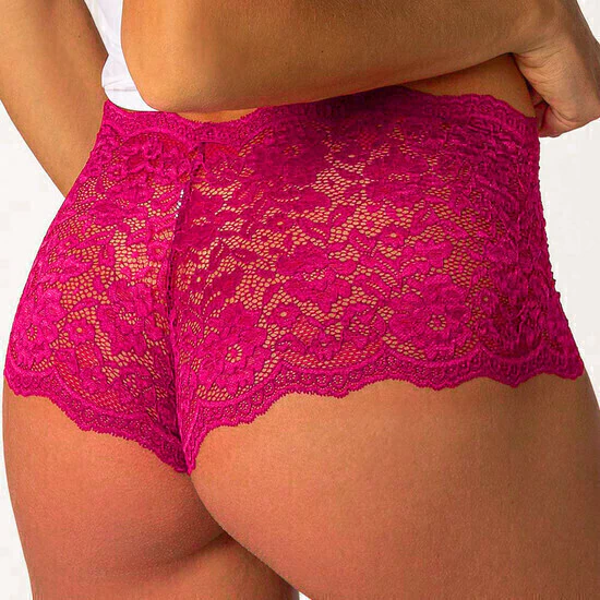 Calcinha Caleçon em Renda Kiss Me