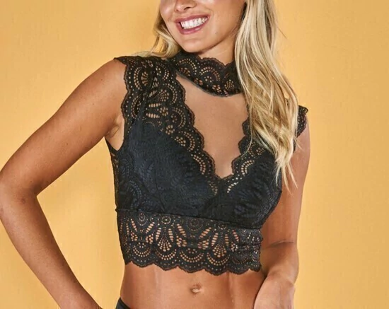Cropped Tule e Renda