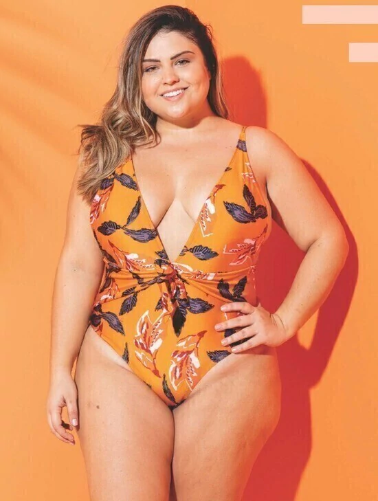 Maiô Decote V Estampado - GG/48