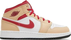 TÊNIS NIKE AIR JORDAN 1 MID GS ' LIGHT CURRY
