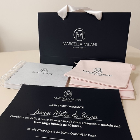 Kit Curso Personalizado - Apostila A5 - Certificado A4 - Sacola G - Necessaire rosa - comprar online