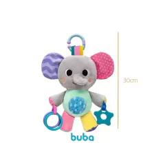 Pelúcia Bubazoo Elefante Bebê Treme-treme de atividades Buba - 4Best Play - e-commerce de brinquedos infantis