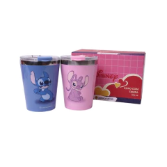 Kit 2x Copos Snap Disney Stitch Angel Namorados 300ml