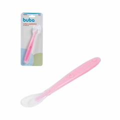 Colher Anatômica em Silicone Alimentação Infantil Rosa Buba
