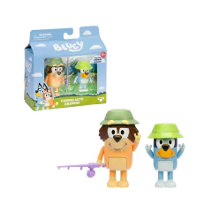 Kit 2 Bonecos Bluey Fishing with Grandad Pescando com Vovô
