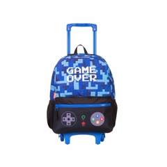 Kit Mochila de Rodinha e Estojo Game Over Azul - Sestini na internet