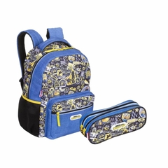 Kit Mochila Costas e Estojo Minions Plustween Sestini