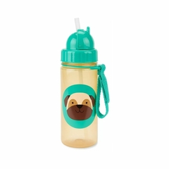 Garrafinha Skip Hop Cachorro Pug Flip com Canudo e Alça