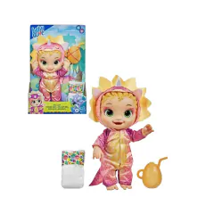 Boneca Baby Alive Dino Cuties Loira Triceratops Rosa