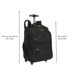 Mochila Escolar Sestini 4 Rodinhas 360 Rolling Crinkle Preto na internet