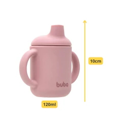 Copo de Transição em Silicone Bebês 120ml Rosa Buba - 4Best Play - e-commerce de brinquedos infantis