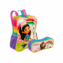 Kit Mochila Costas e Estojo Gabby's Dollhouse Fadas Sestini